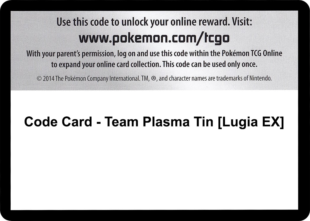 Code Card - Team Plasma Tin [Lugia EX]