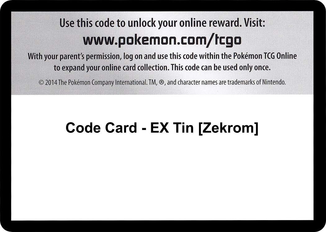 Code Card - EX Tin [Zekrom]