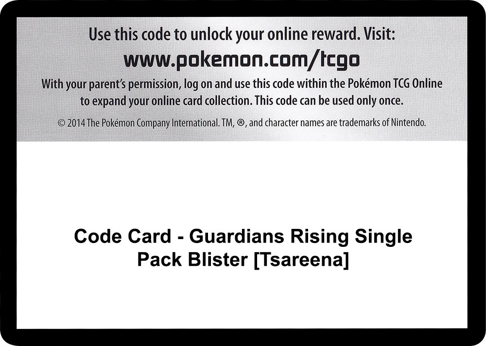 Code Card - Guardians Rising Single Pack Blister [Tsareena]
