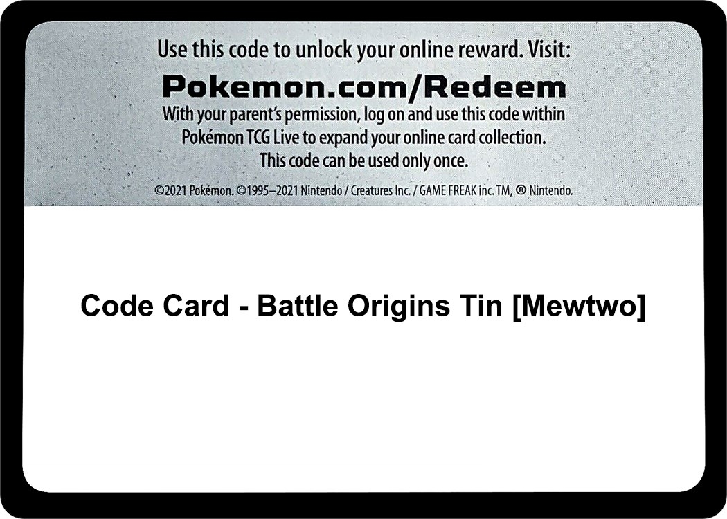 Code Card - Battle Origins Tin [Mewtwo]