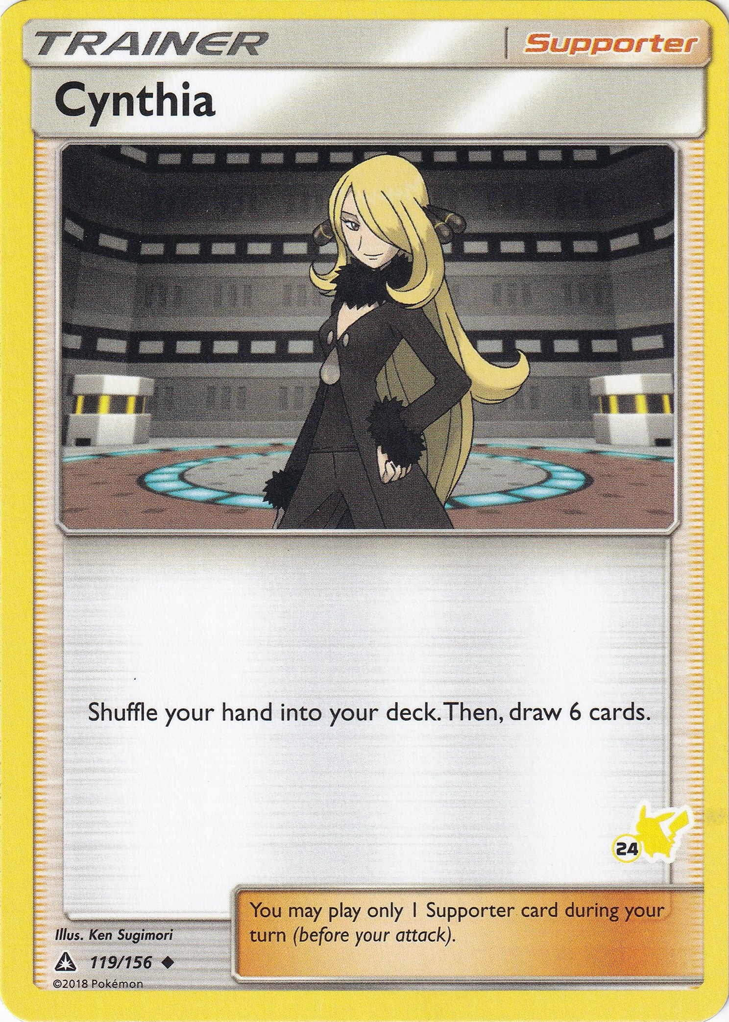 Cynthia - 119/156 (#24 Pikachu Stamped)