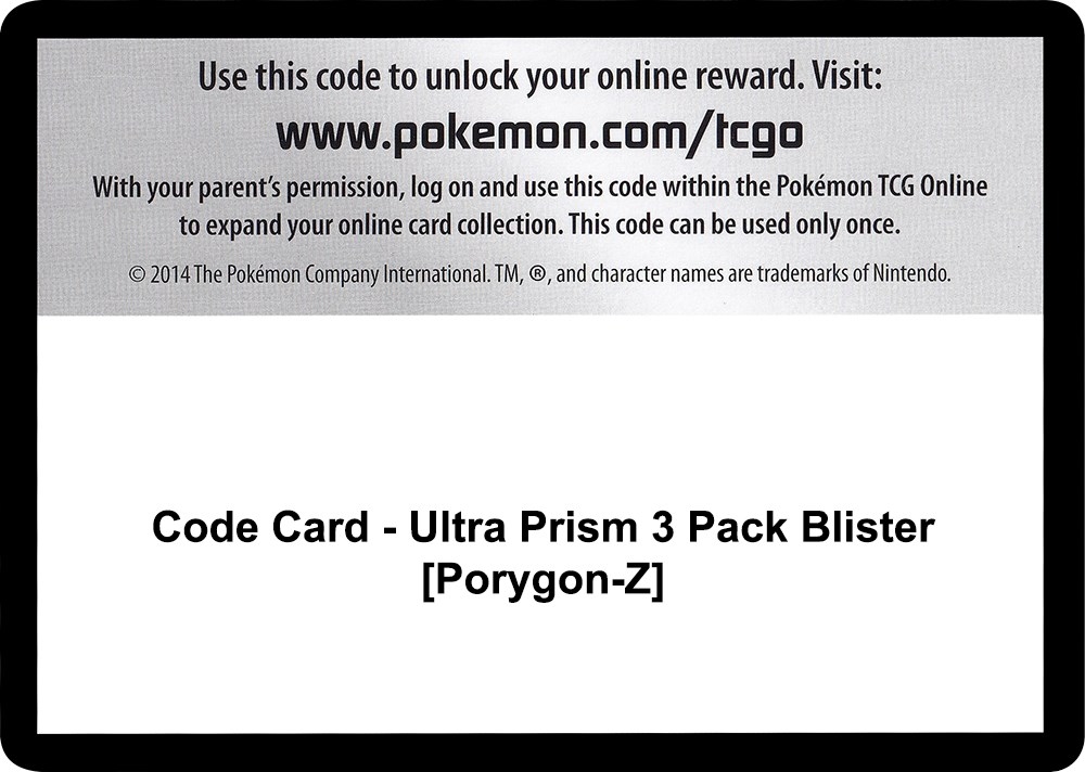 Code Card - Ultra Prism 3 Pack Blister [Porygon-Z]