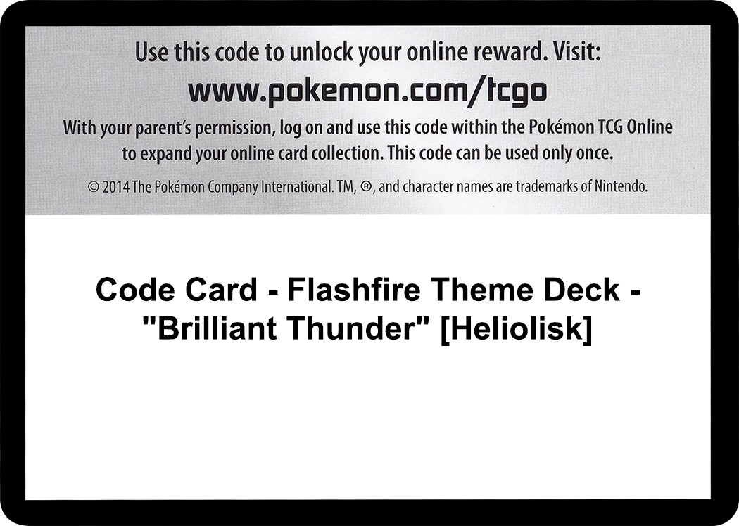 Code Card - Flashfire Theme Deck - "Brilliant Thunder" [Heliolisk]