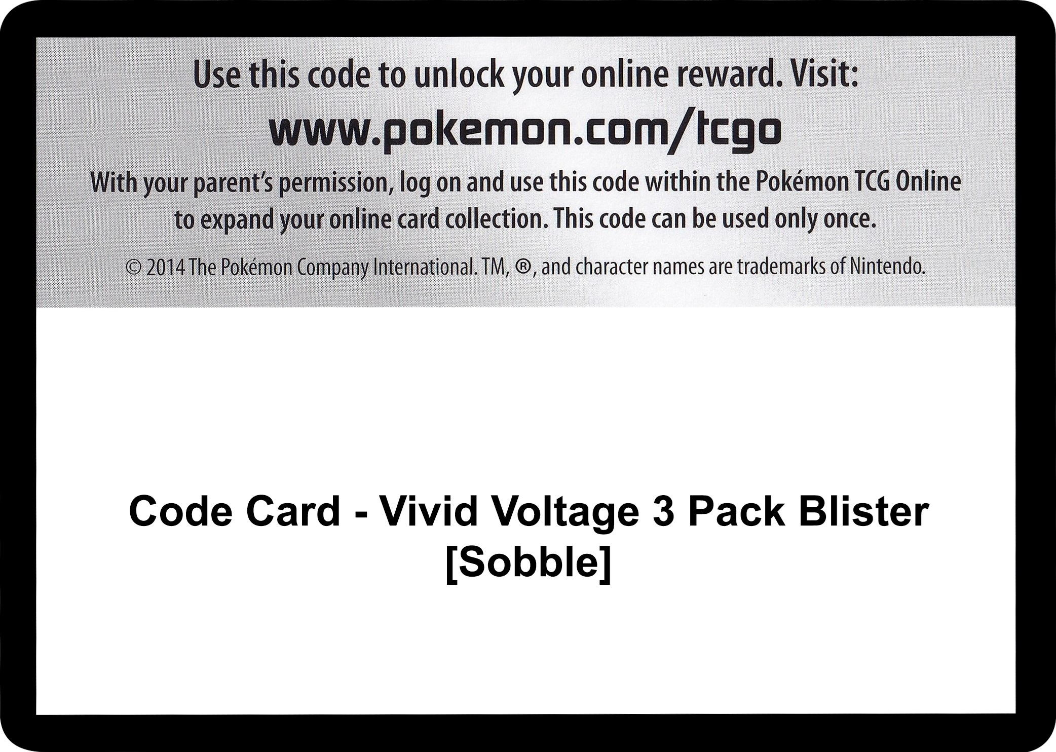 Code Card - Vivid Voltage 3 Pack Blister [Sobble]