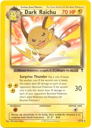 Dark Raichu - 7/110 (WotC Legendary Collection)
