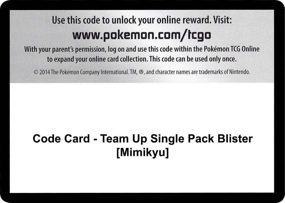 Code Card - Team Up Single Pack Blister [Mimikyu]