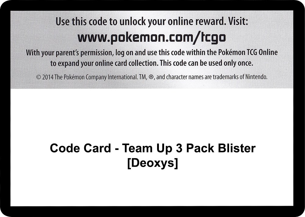 Code Card - Team Up 3 Pack Blister [Deoxys]