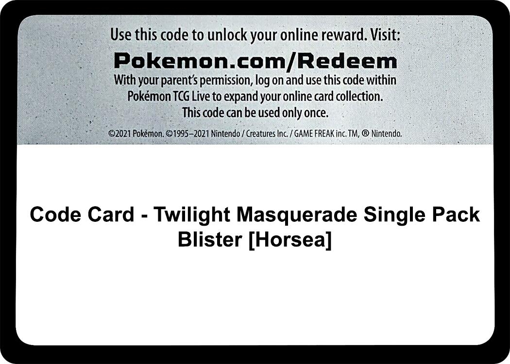 Code Card - Twilight Masquerade Single Pack Blister [Horsea]