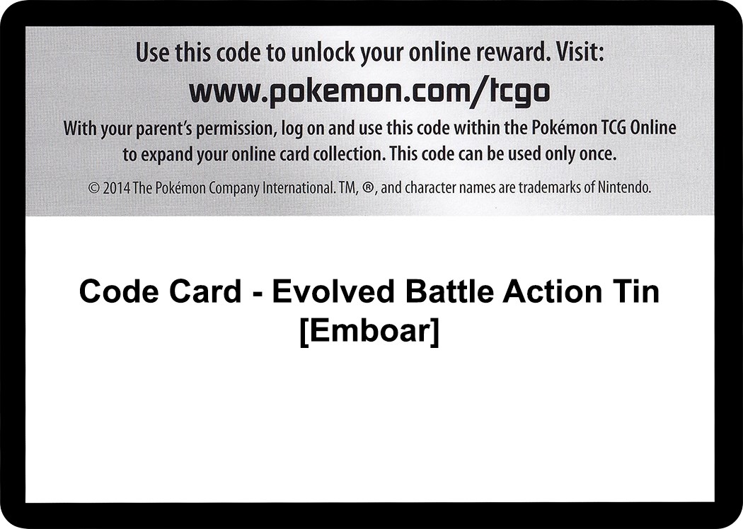 Code Card - Evolved Battle Action Tin [Emboar]