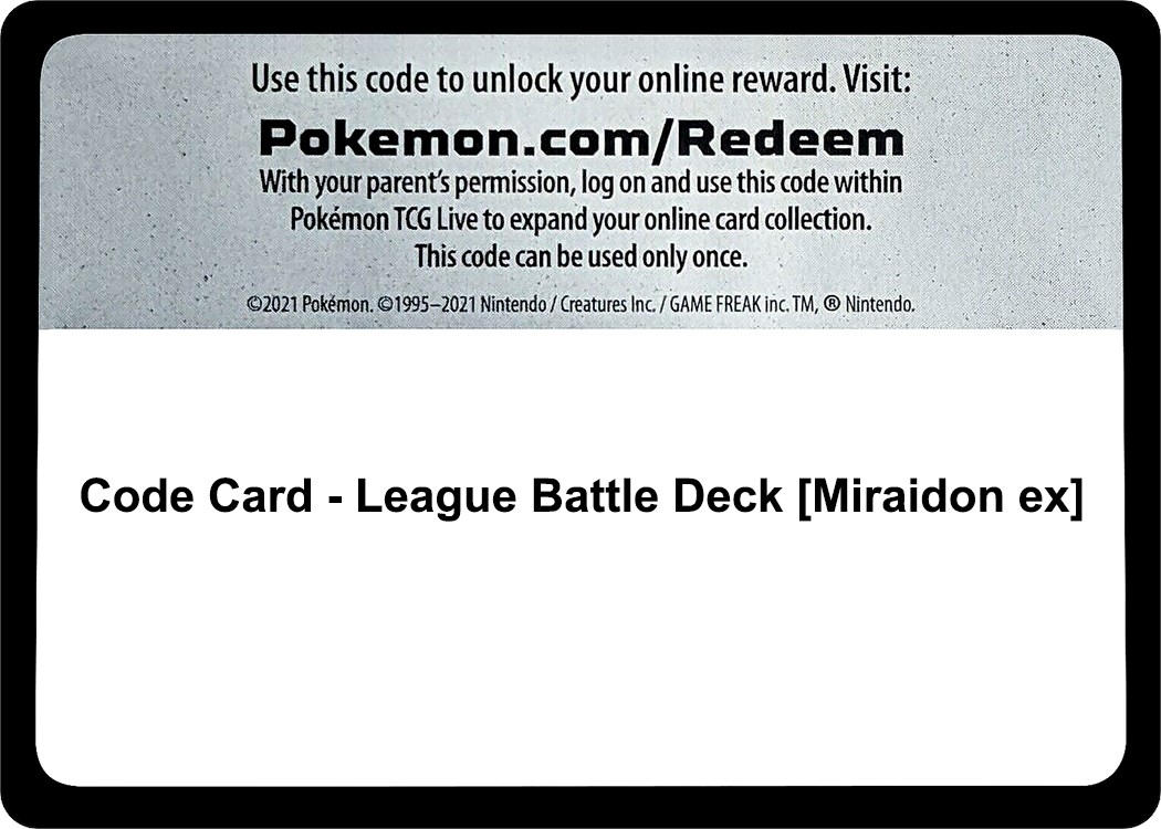 Code Card - League Battle Deck [Miraidon ex]