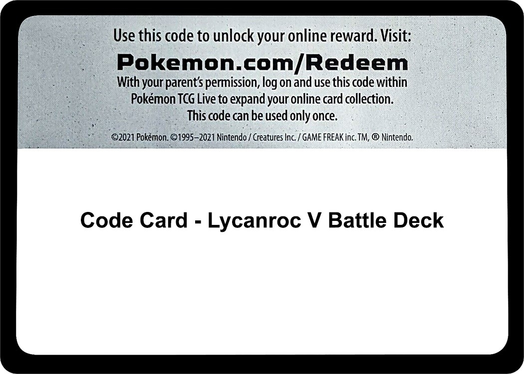 Code Card - Lycanroc V Battle Deck