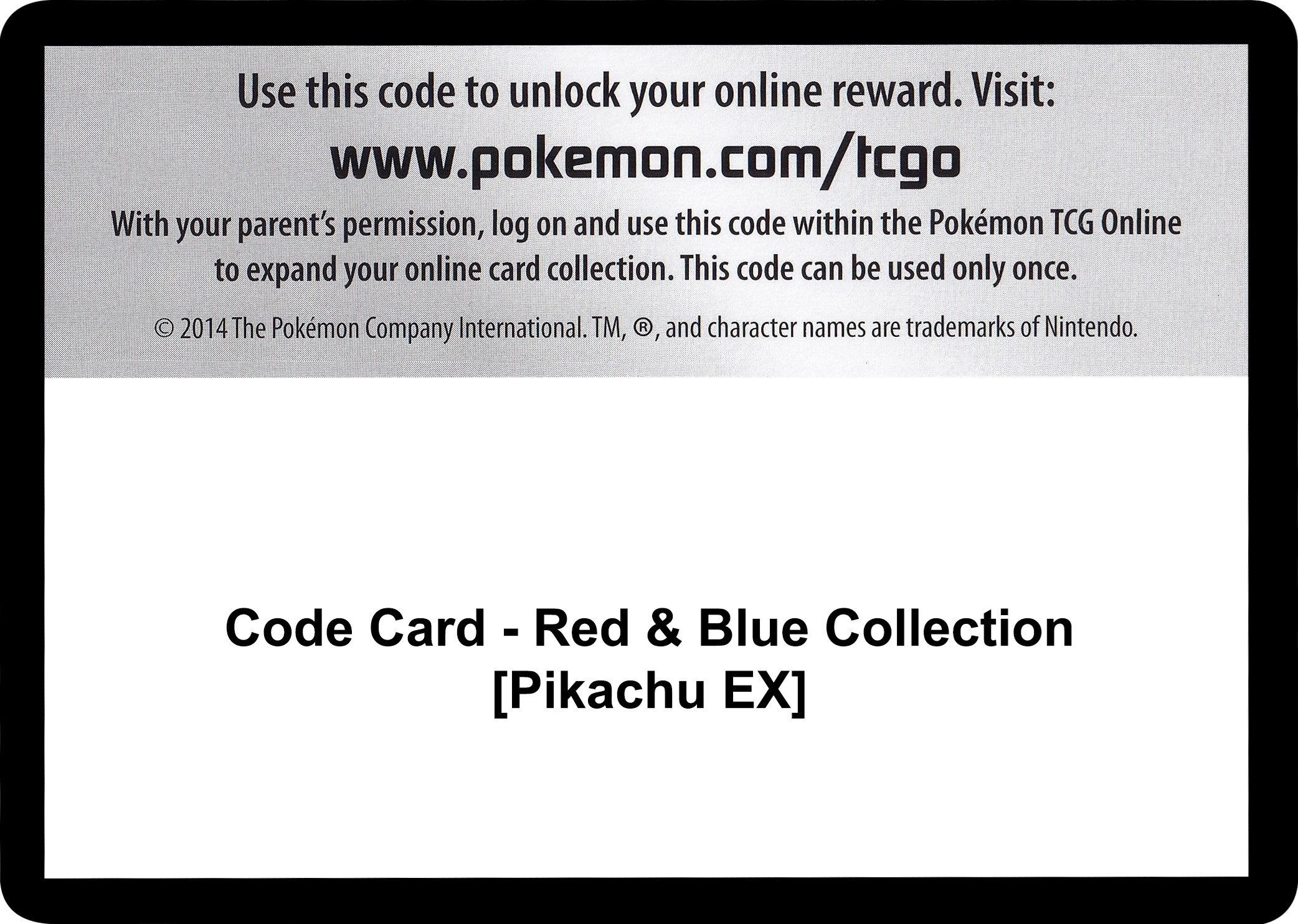 Code Card - Red & Blue Collection [Pikachu EX]