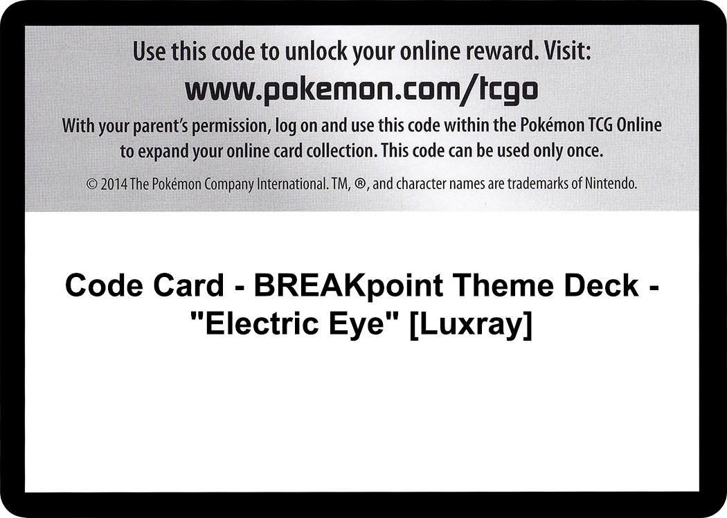 Code Card - BREAKpoint Theme Deck - "Electric Eye" [Luxray]