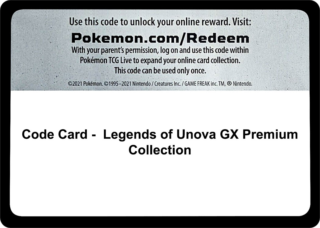 Code Card - Legends of Unova GX Premium Collection