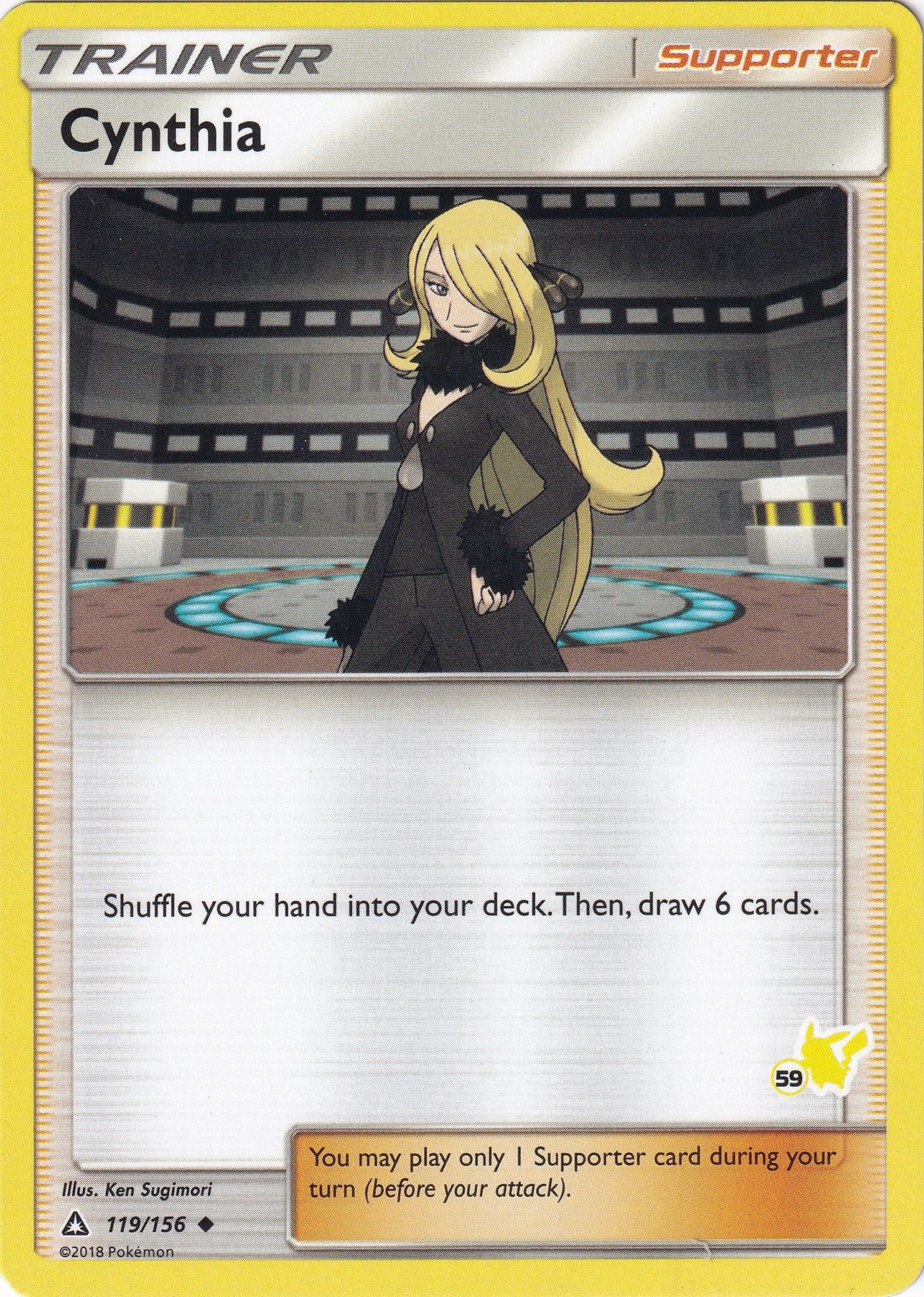 Cynthia - 119/156 (#59 Pikachu Stamped)