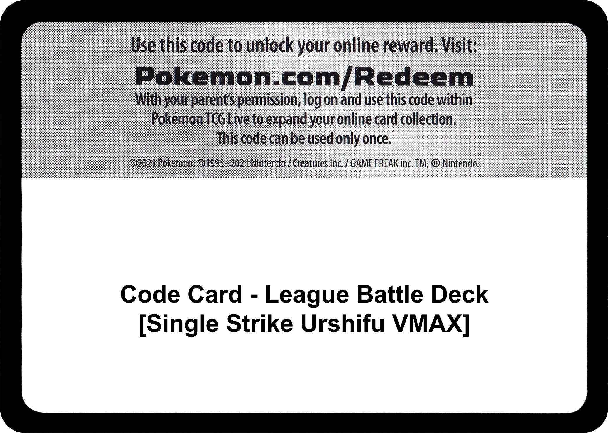 Code Card - League Battle Deck [Single Strike Urshifu VMAX]