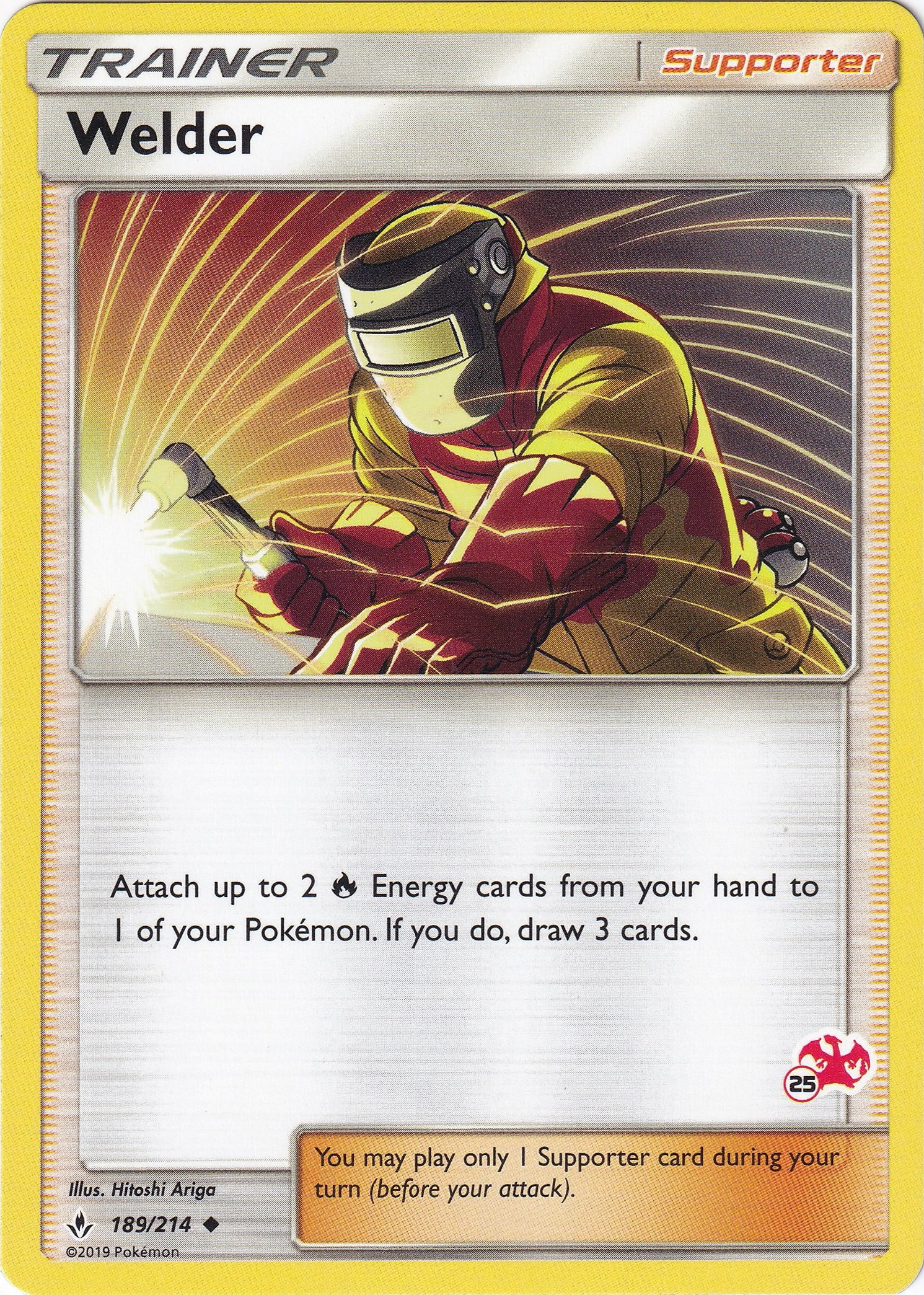 Welder - 189/214 (#25 Charizard Stamped)