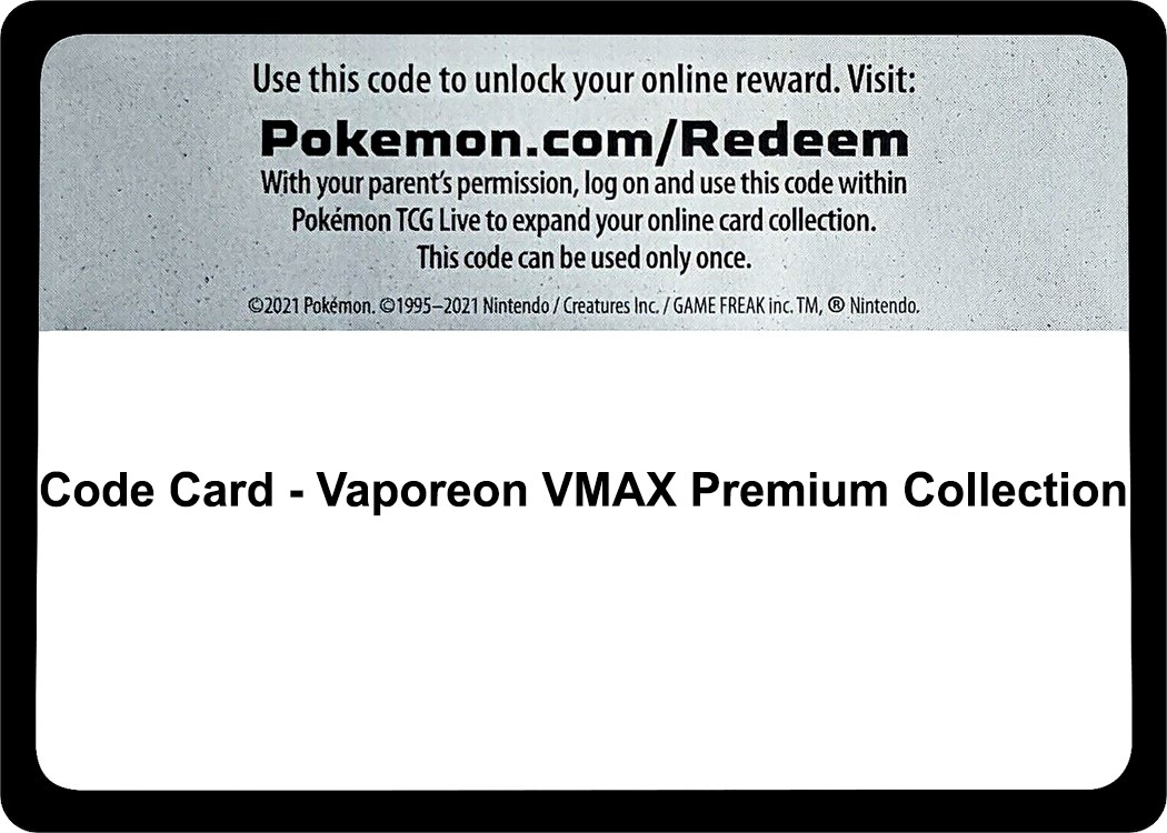 Code Card - Vaporeon VMAX Premium Collection
