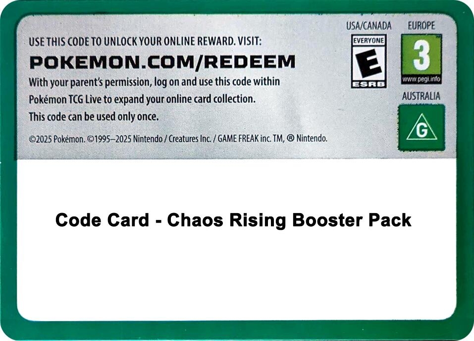 Code Card - Chaos Rising Booster Pack
