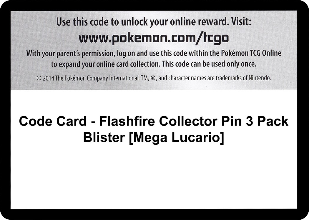 Code Card - Flashfire Collector Pin 3 Pack Blister [Mega Lucario]