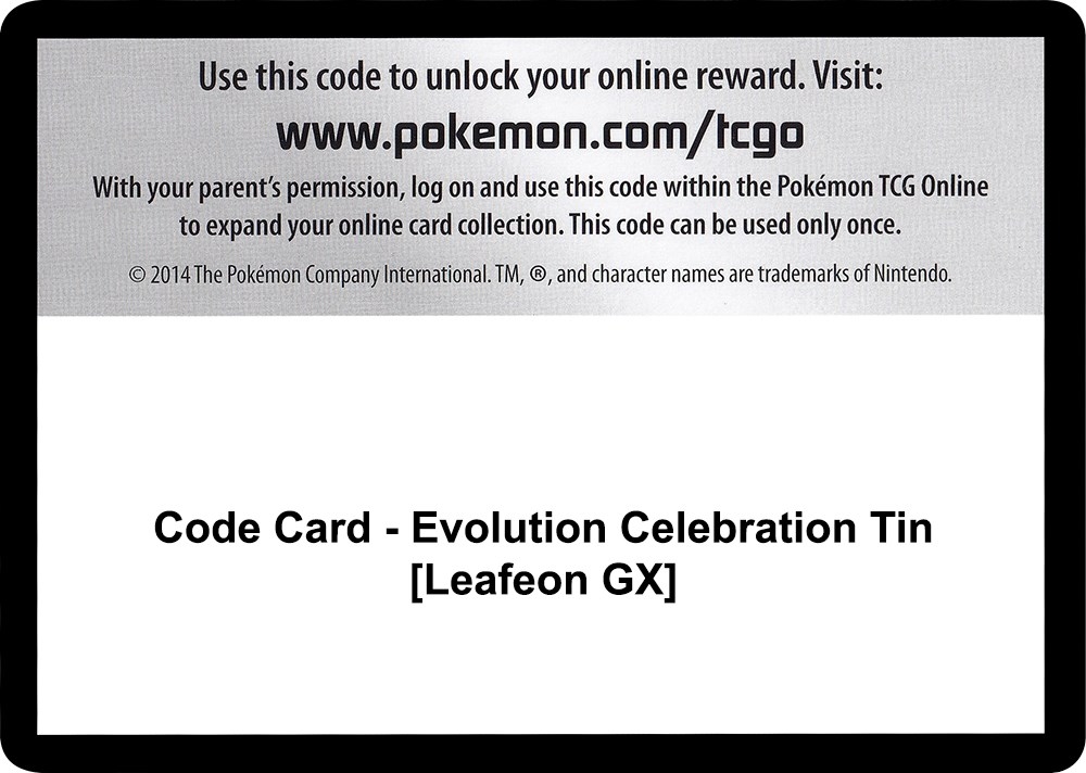 Code Card - Evolution Celebration Tin [Leafeon GX]