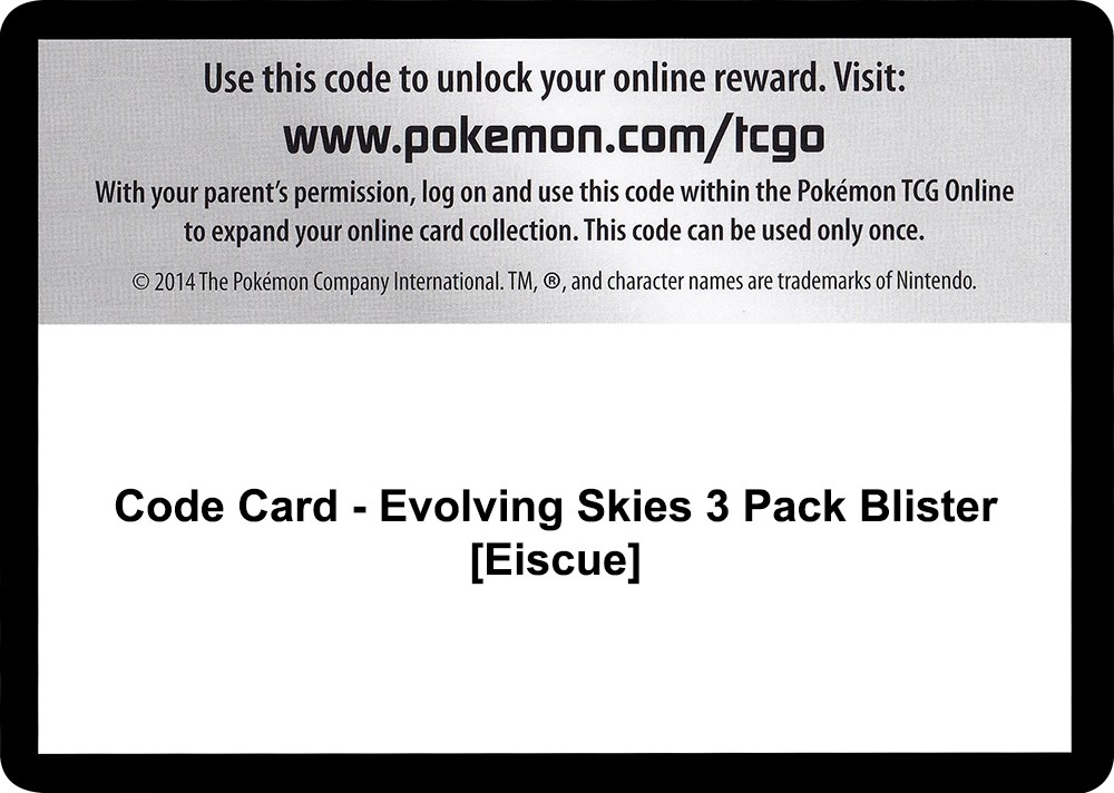Code Card - Evolving Skies 3 Pack Blister [Eiscue]