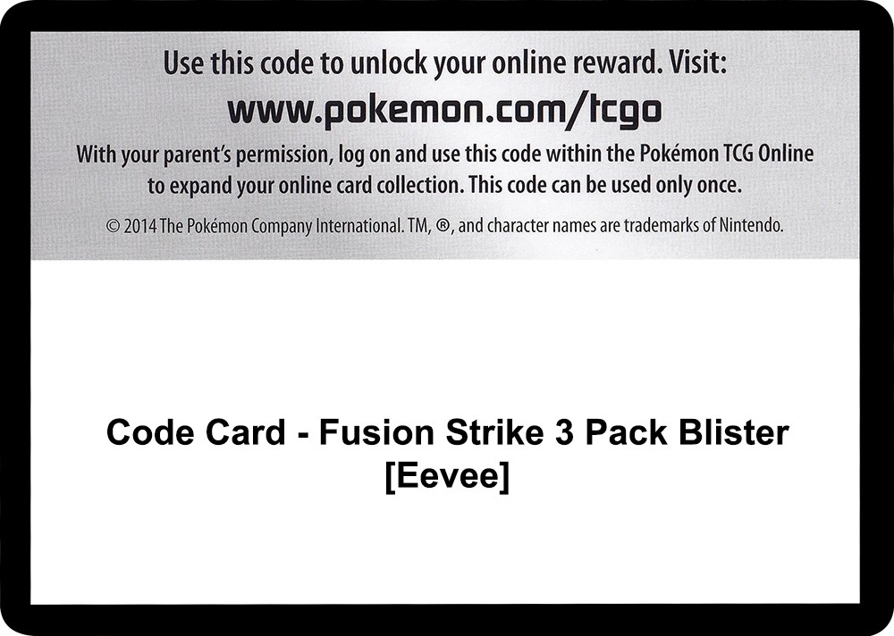 Code Card - Fusion Strike 3 Pack Blister [Eevee]