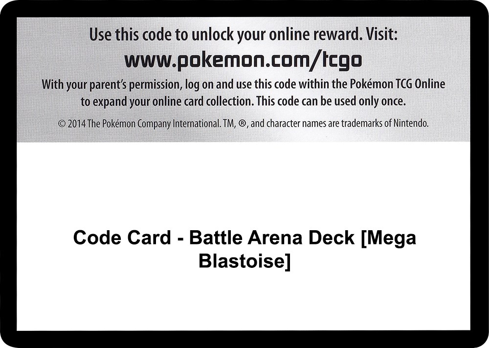 Code Card - Battle Arena Deck [Mega Blastoise]