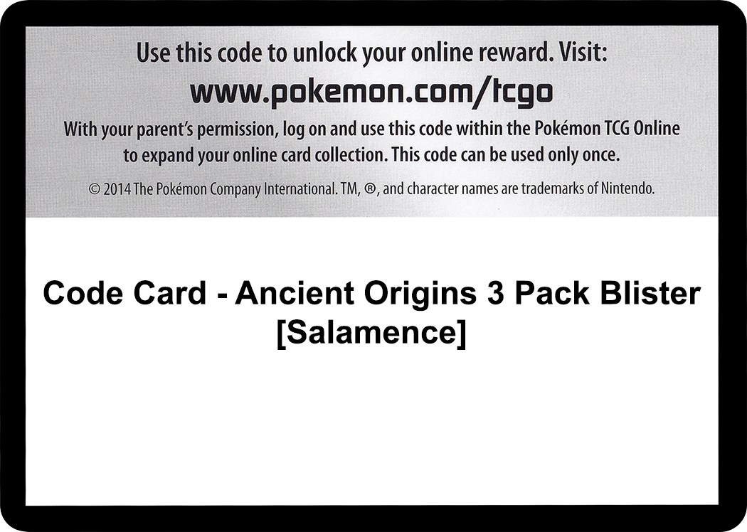 Code Card - Ancient Origins 3 Pack Blister [Salamence]
