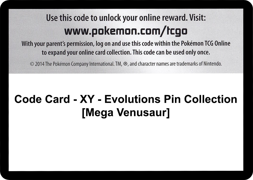 Code Card - XY - Evolutions Pin Collection [Mega Venusaur]