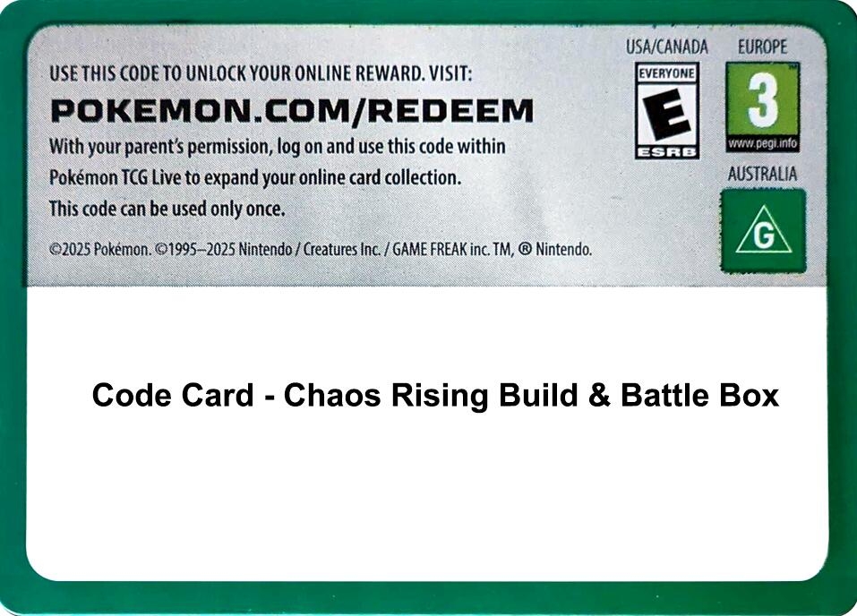 Code Card - Chaos Rising Build & Battle Box