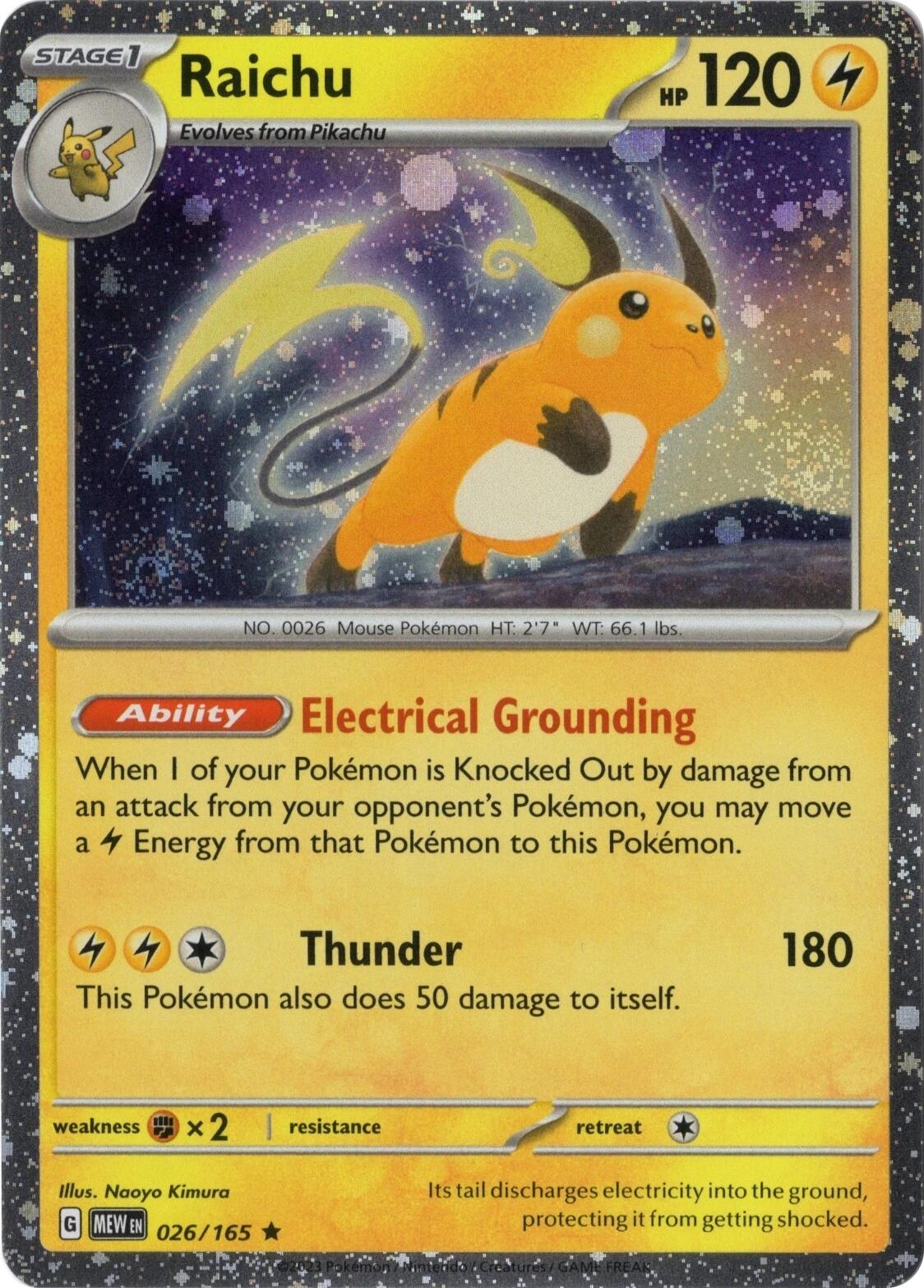 Raichu 026/165 (Cosmos Holo)