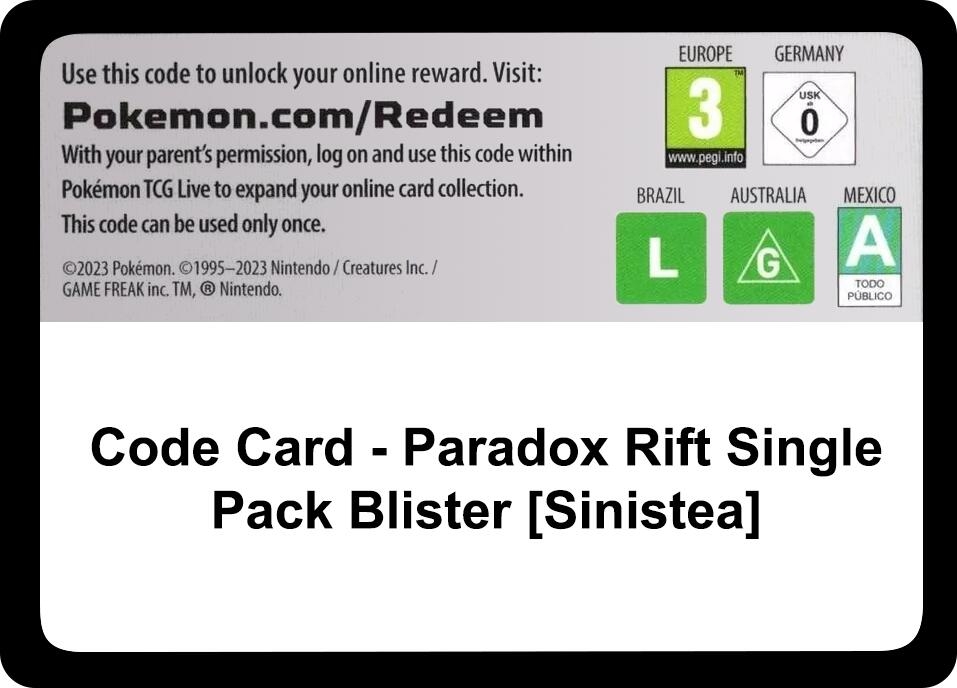 Code Card - Paradox Rift Single Pack Blister [Sinistea]