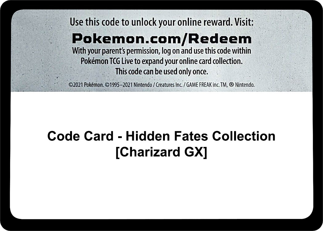 Code Card - Hidden Fates Collection [Charizard GX]