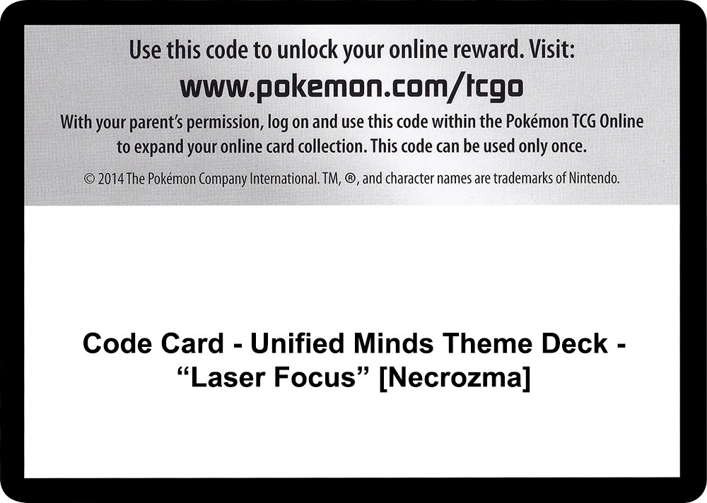 Code Card - Unified Minds Theme Deck - "Laser Focus" [Necrozma]
